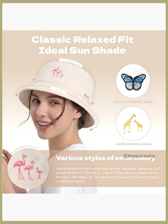 Cotton Bucket Hat Packable Sun Cap for Beach Travel main image 6